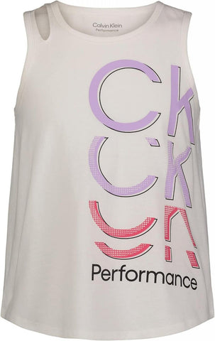 Calvin Klein Girls Performance Tank Top White Cut Out 8-10