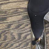 INC International Concepts Womens Capeka Slingback Pumps Silver Crinkle Gray 9M