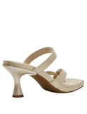 Anne Klein Womens Jevelli Heeled Slip On Dress Sandal JEVE01F9 Gold Yellow 8.5M