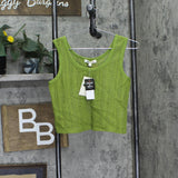 Miken Womens Crochet Cover-Up Tank Swim I2417K711 Woodbine Green M