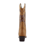 Madden Girl Shaft Faux Leather Stud Pointed Toe Western Boots Natural Brown 8M