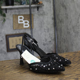 A New Day Women’s Ruth Heels Sequin Pearl Sandals 94646925 Black 9.5M