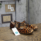 A New Day Crisscross Strap Round-Toe Velvet Flats Leopard Brown Multi 9M