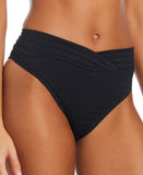Bar III Womens Pucker up V-Waist High-Leg Bikini Bottom MBPU25561 Black XL