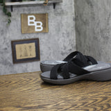 Clarks Breeze Rae Cam Slip-On Sandals 26182100 Black / Gray 9.5M