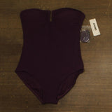 DKNY Womens Shirred One-Piece Swimsuit Textured DIMMS605 Port Texture Purple L