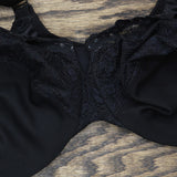 Glamorise Womens Low Cut WonderWire Lace Underwire Bra 1240 1240 Black 40D