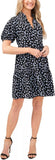Cece Womens Short Sleeve V-Neck Babydoll Dress 7022912