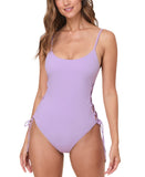 Andie Elba Strap Scoop Neck One-Piece Swimsuit AO569 Lively Purple XL