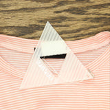 Dearstalker Womens Striped Short Sleeve Pocket T-Shirt Tee Pink / White Free