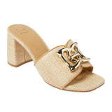 A New Day Womens Arden Raffia Ornamented Block Heels 93320203 Tan Brown 6.5M