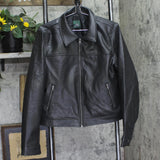 Wild Fable Boxy Faux Leather Full Zip Collar Neck Button Cuff Jacket Black L
