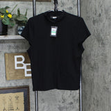 DKNY Womens Cap Sleeve Mock Neck Top P2GHOOQA Black L
