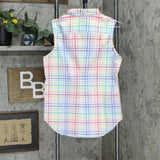 Lands' End Womens Sleeveless Patterned Button Up Shirt 485088-Sample