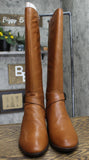 Naturalizer Rena Knee High Riding Boot Cider Leather Narrow Calf Brown 8.5M-NC