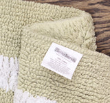 Better Trends Rectangle Textured Patterned Cotton Bath Rug Green / White 22x35