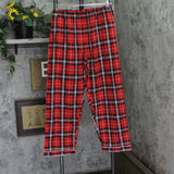 Casual Nights Cotton Long Sleeve Button Down Pajama Set Red Black Plaid L