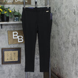 Adrienne Vittadini Womens Ponte Pull on Pants with Side Slits Black L