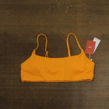 Andie Womens Maui Ribbed Bikini Swim Top AT383 Tangerine Orange Yellow L