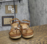 Style & Co. Womens Vernn Embellished Wedge Sandals 10020317500 Brown 9M