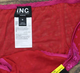 INC International Concepts Womens Printed Mesh Hipster Underwear Crimson Red M