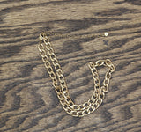 Womens Cable Chain Choker Necklace Gold Yellow 16'' + 3''