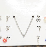 Madison Tyler & Match 12 Days of Charms Chain Necklace Set Silver Gray Multi 16"