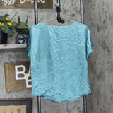 BB Dakota Women s Satin Pajama Loung Shirt Top CM3761W Blue Green M
