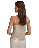 Donna Karan Womens Metallic Sequin Embellished Camisole Cami Sand Brown M