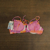 Roxy Ruched Floral Bikini Top with Tie Front 19810862714 Lilac Purple Multi L