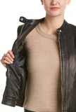 Cole Haan Women's Racer Jacket With Quilted Panels 356M2185 Black XL