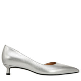 Naturalizer Gallent Pointed Toe Kitten Heel Pumps Silver Metallic Gray 7.5M