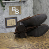 Style & Co. Brysonn Round Toe Boots Block Heel Faux Suede Dark Roast Brown 7.5M