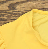 Ny Collection Neck Wide Cuff Jersey Knit Blouse Samoan Sun Yellow XL