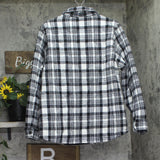 Woolrich X TGT Plaid Heavyweight Flannel Shacket Jacket Shirt Black / White M