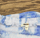 Miken Womens Juniors Tie-Dye Smocked Cover Up I6359C374 Heather Blue L