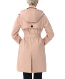 kimi + kai Womens Angie Water Resistant Hooded Trench Coat Blush Pink XL
