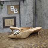 A New Day Womens Larissa Pointed Toe Mule Heels 94462838 Brown 7.5M