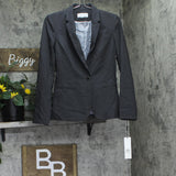 Calvin Klein One-Button Blazer Suit Jacket CSE5224D Charcoal Gray 0