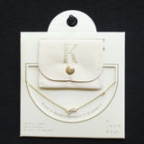 A New Day 'K' Dipped Pendant Necklace with Gift Pouch Gold / Clear 16" + 3"