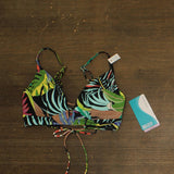 Coco Reef Astra Criss Cross Back Bikini Top U3C496 Cosmic Jungle Black 32-34C