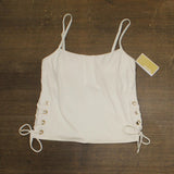 Michael Michael Kors Womens Grommet Tankini Swim Top MM30322 White M