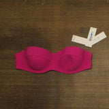 DKNY Womens Textured Molded Balconette Bikini Top Wildberry Purple Pink XL