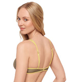 Salt + Cove Juniors Plunge Underwire Bikini Swim Top Green / Yellow S