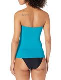 Anne Cole Womens Standard Twist Front Bandeaukini Swim Top Teal Blue S