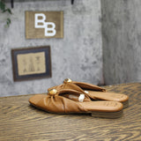 A New Day Womens Thea Sandals Embellished Faux Leather Open Toe Tan Brown 7M