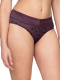 Warner's No Pinching Microfiber with Lace Panty Burgundy Soft Vines Purple L