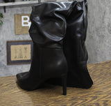 Inc International Concepts Damoni Mid-Heel Over The Knee Boots Black Smooth 7M