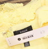 Aqua Womens Lined Lace Tiered Mini Dress IDO14101 Yellow XS