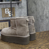 UGG Womens Classic Mini Platform Boot Ankle Bootie 1134991 Smoke Plume Gray 5M